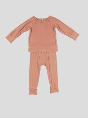 BABYSPROUTS 2 Pc Ribbed Bamboo Cotton Blend Pajama Set - 2T
